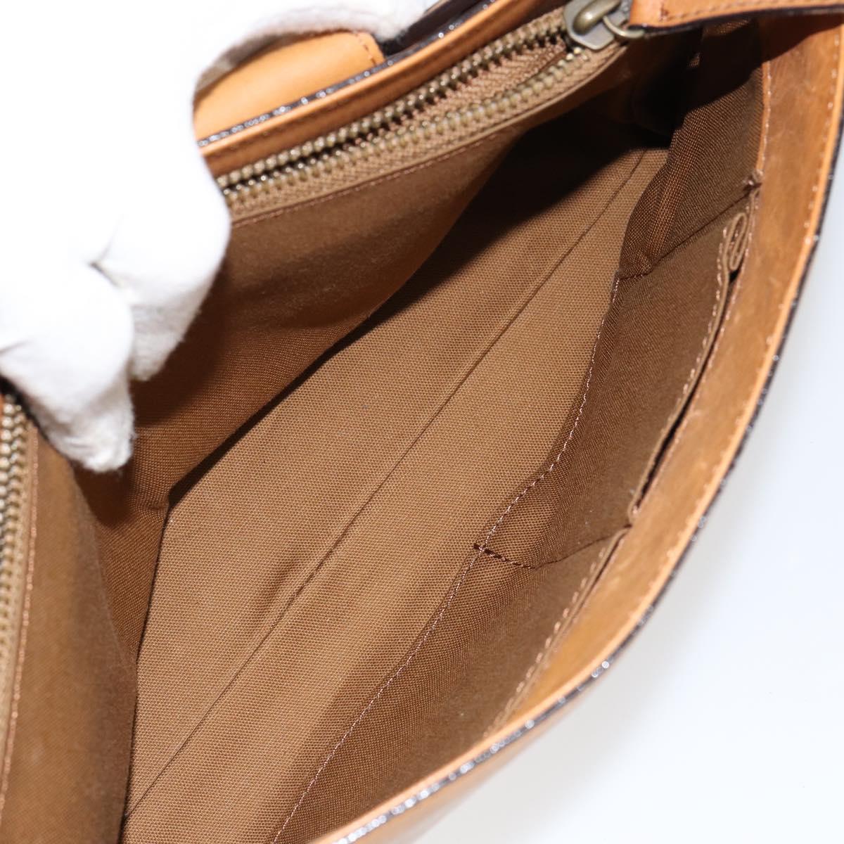 Chloe Shoulder Bag Leather Brown Gold Auth BA7803