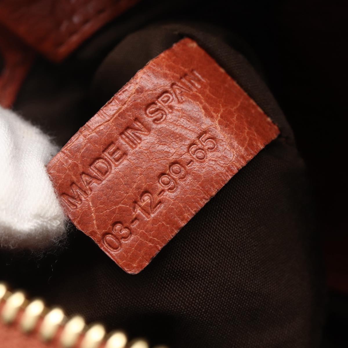 Chloe Hand Bag Leather 2way Orange Gold Auth BA7804