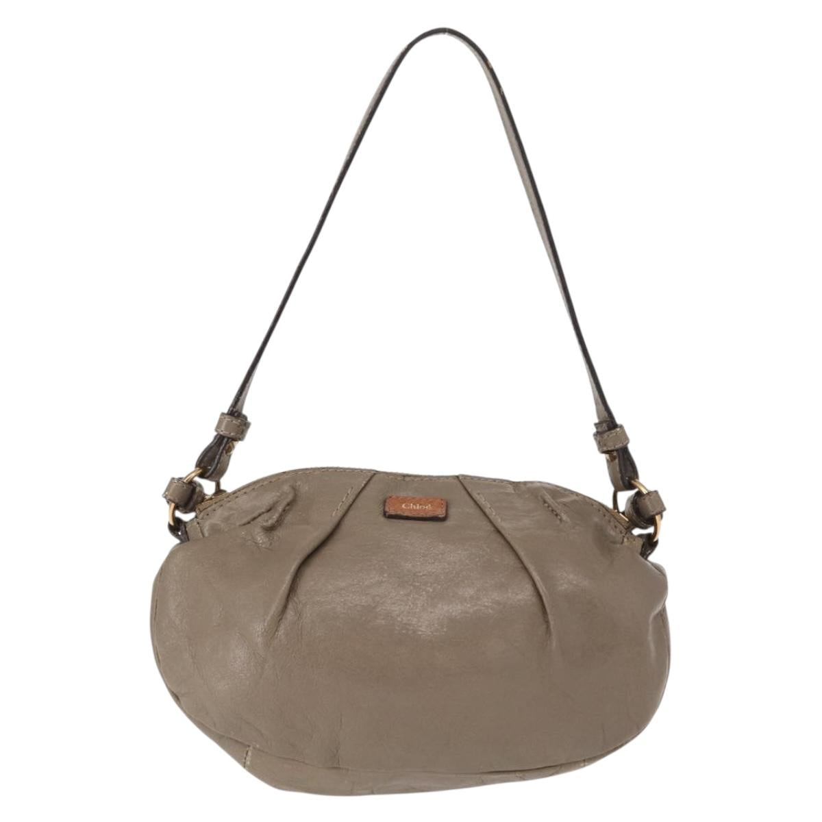 Chloe Hand Bag Leather 2way Beige Gold Auth BA7805