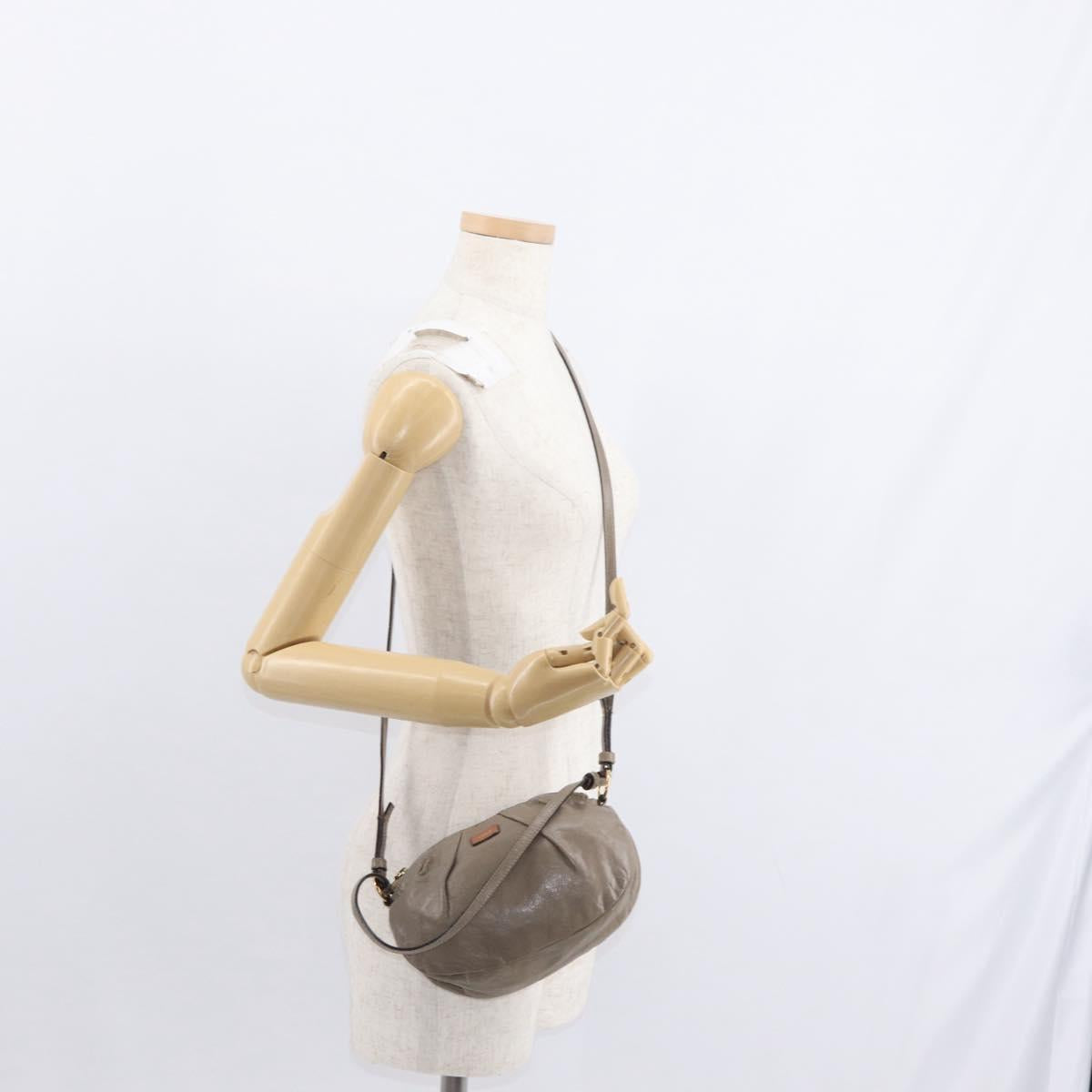 Chloe Hand Bag Leather 2way Beige Gold Auth BA7805