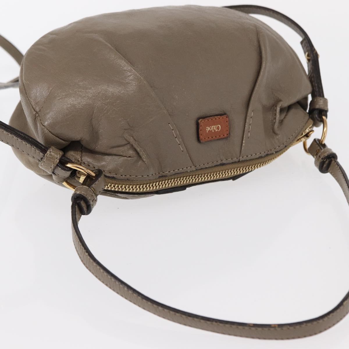 Chloe Hand Bag Leather 2way Beige Gold Auth BA7805