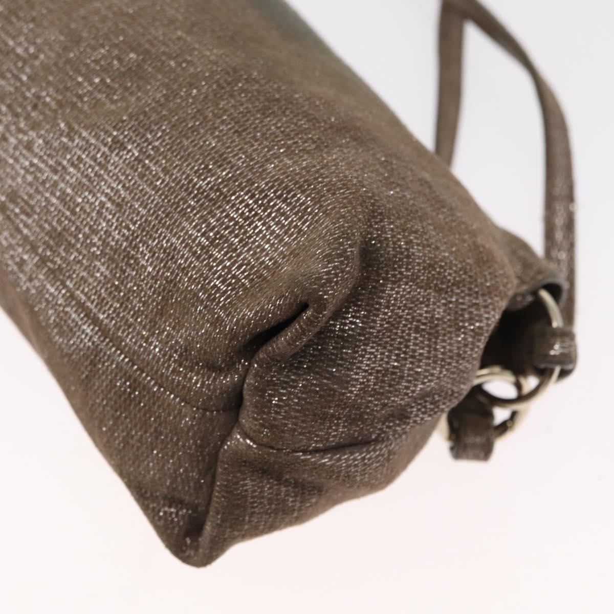 Chloe Lily Hand Bag Canvas 2way Silver Auth BA7806