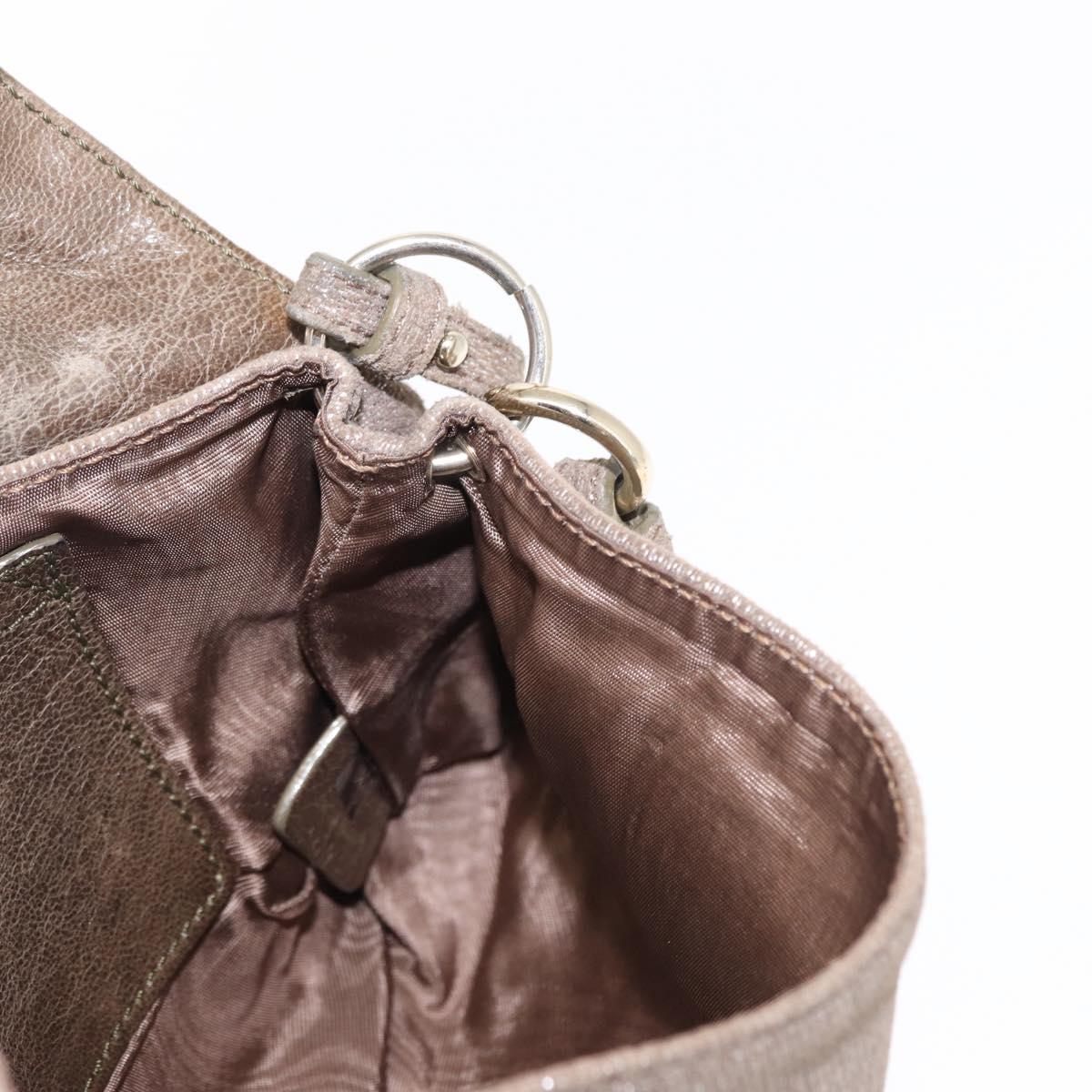 Chloe Lily Hand Bag Canvas 2way Silver Auth BA7806