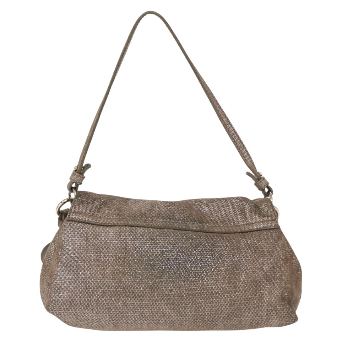 Chloe Lily Hand Bag Canvas 2way Silver Auth BA7806