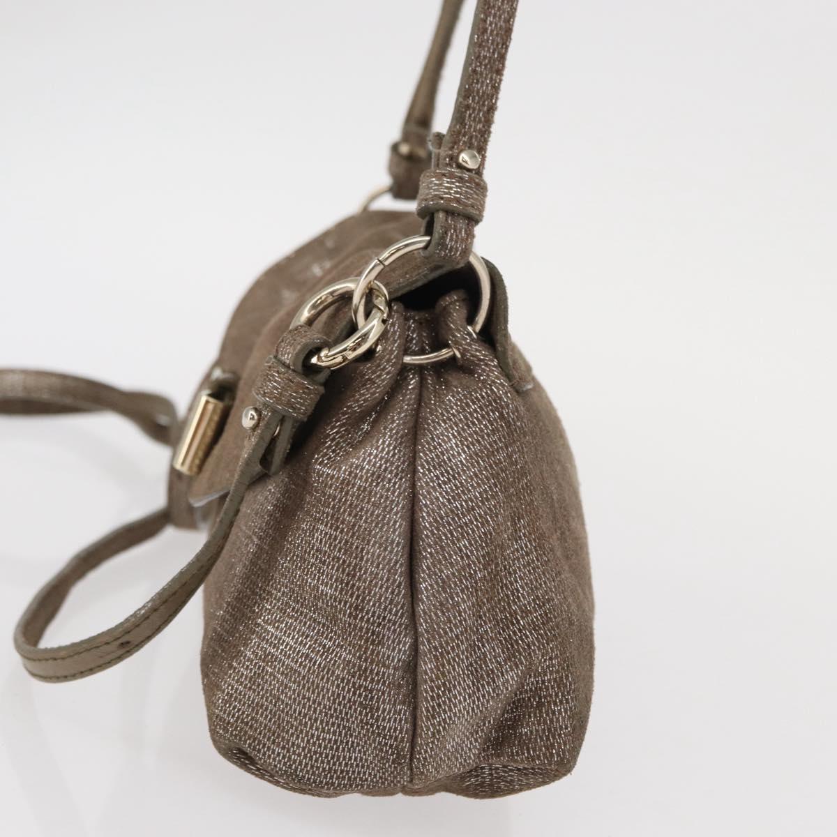 Chloe Lily Hand Bag Canvas 2way Silver Auth BA7806