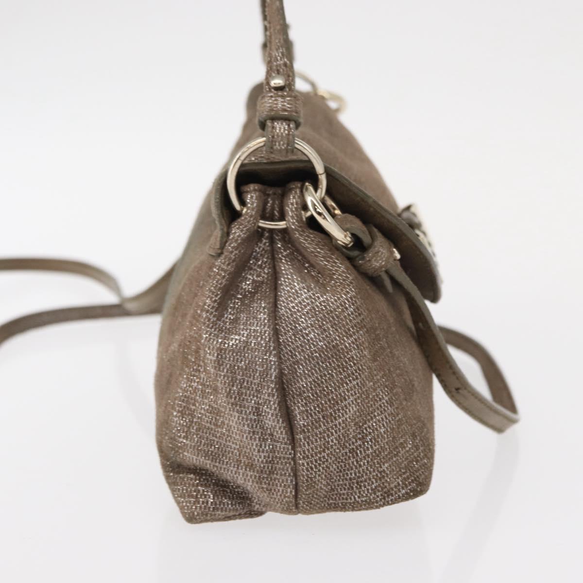 Chloe Lily Hand Bag Canvas 2way Silver Auth BA7806
