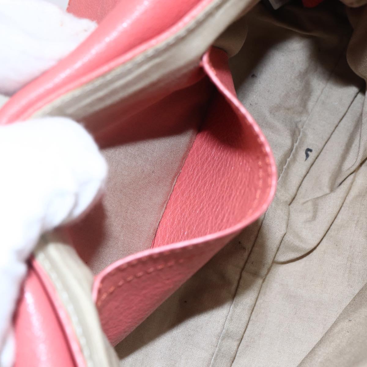 Chloe Lily Hand Bag Leather 2way Pink Gold Auth BA7807