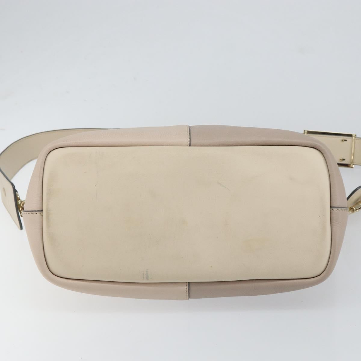 Chloe Bailey Hand Bag Leather 2way Gray Gold Auth BA7808