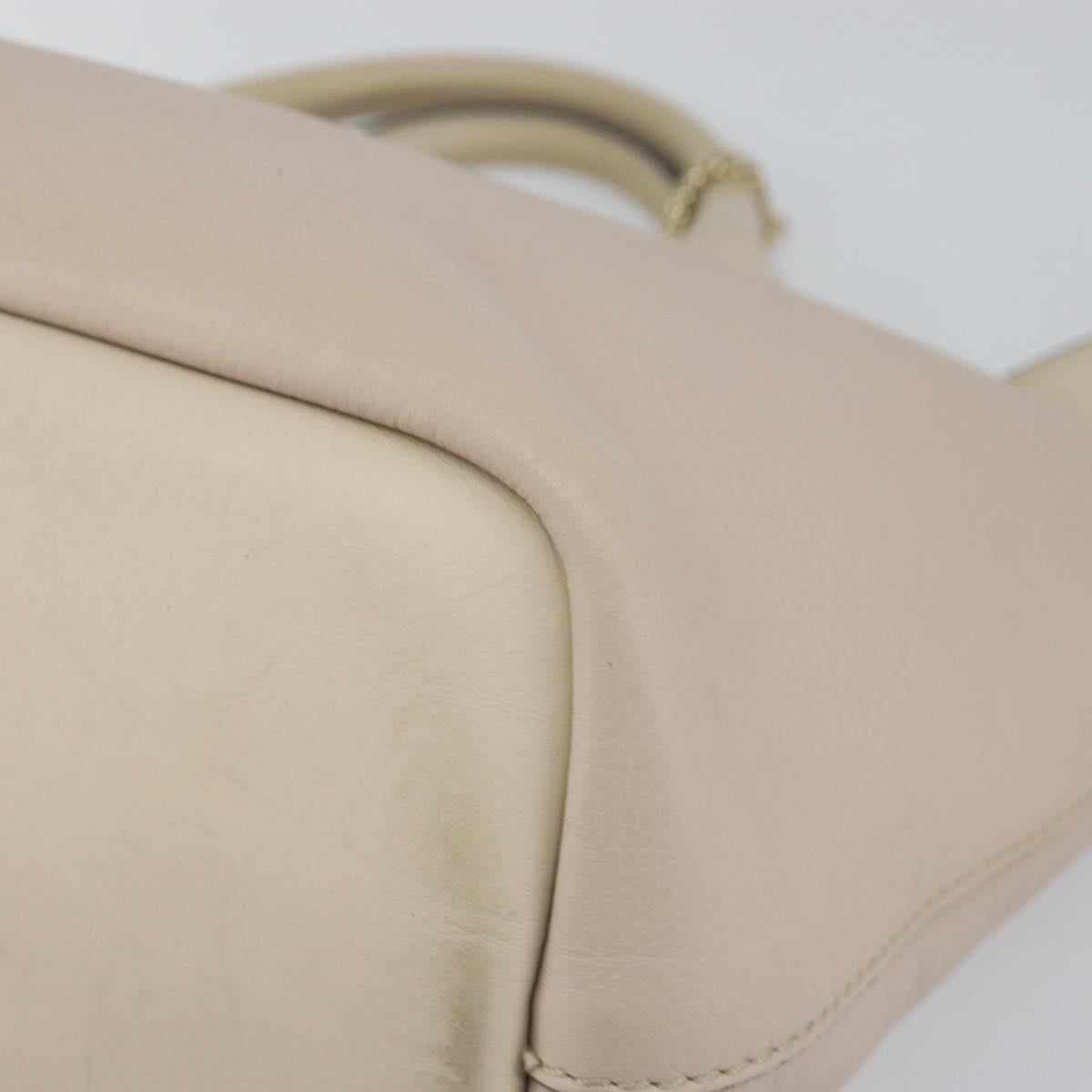 Chloe Bailey Hand Bag Leather 2way Gray Gold Auth BA7808