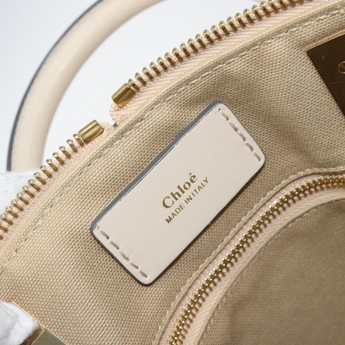 Chloe Bailey Hand Bag Leather 2way Gray Gold Auth BA7808