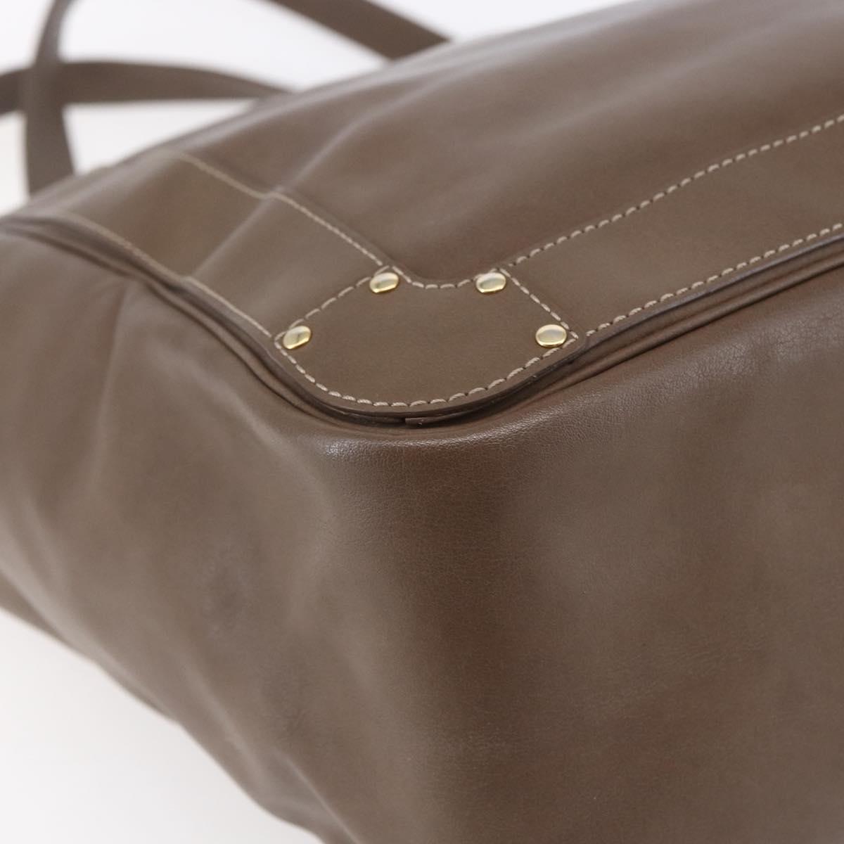 Chloe Eden Tote Bag Leather Brown Gold Auth BA7811