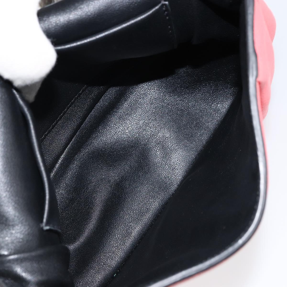 Chloe Chain Elsie Shoulder Bag Leather Pink Gold Auth BA7812