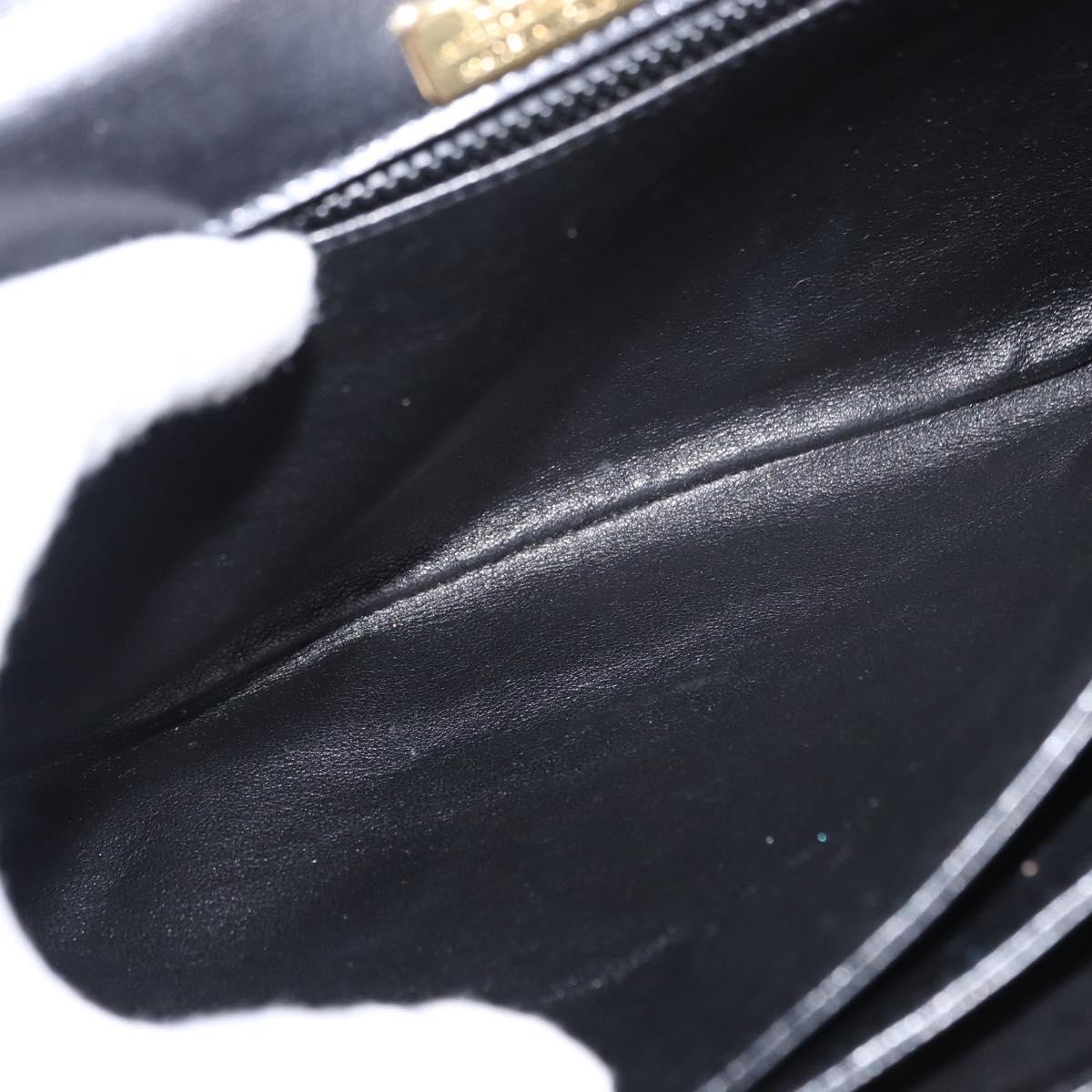 BALLY Shoulder Bag Leather Black Gold Auth BA7813