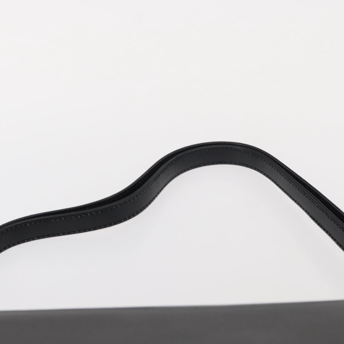 BALLY Shoulder Bag Leather Black Gold Auth BA7813