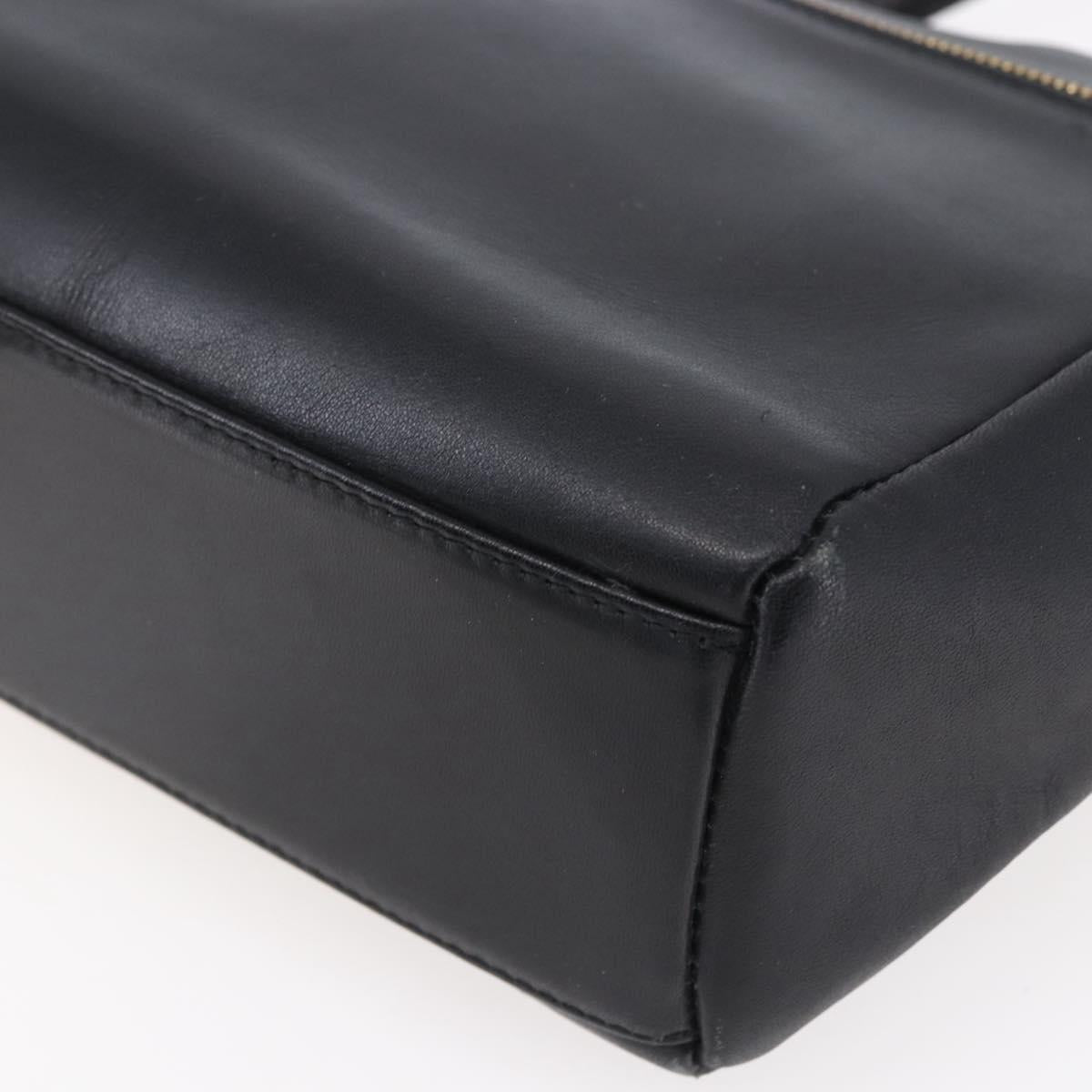 Gianni Versace Shoulder Bag Leather Black Gold Auth BA7818