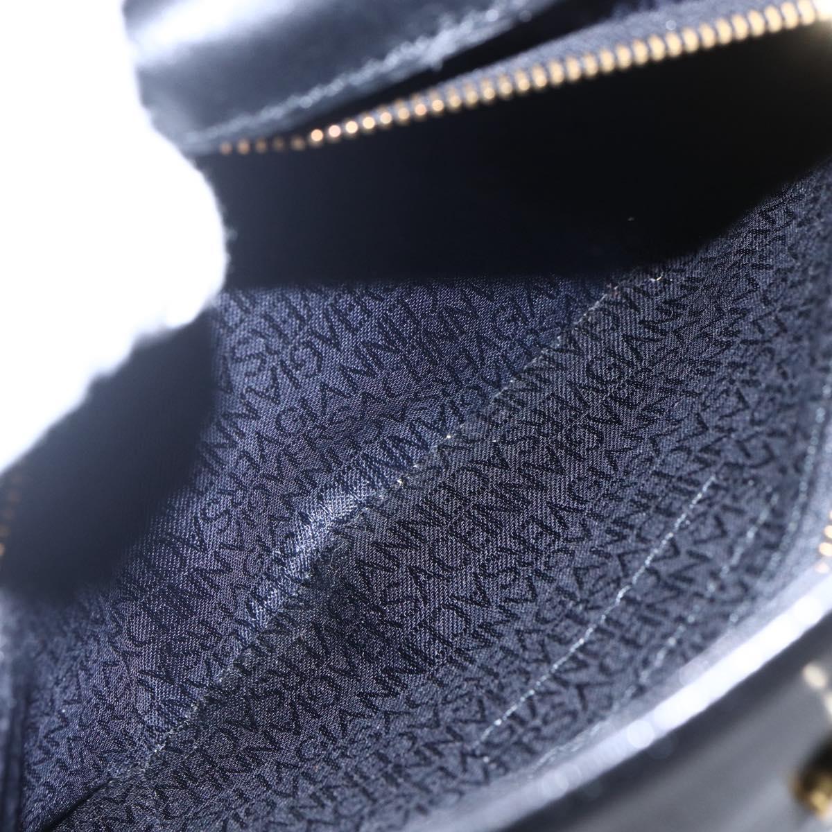 Gianni Versace Shoulder Bag Leather Black Gold Auth BA7818