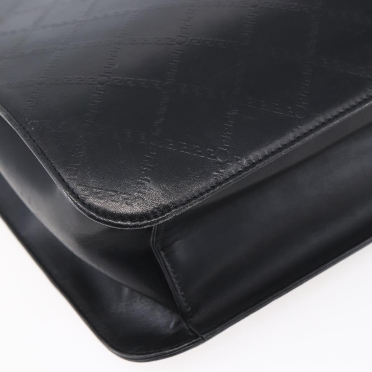 Gianni Versace Shoulder Bag Leather Black Gold Auth BA7819