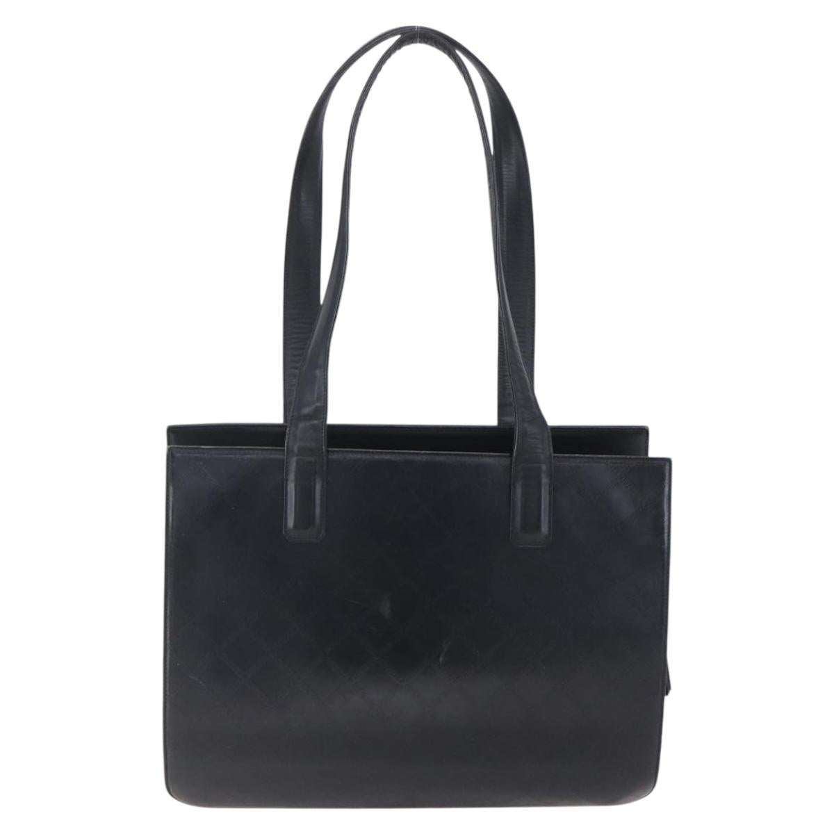 Gianni Versace Shoulder Bag Leather Black Gold Auth BA7819