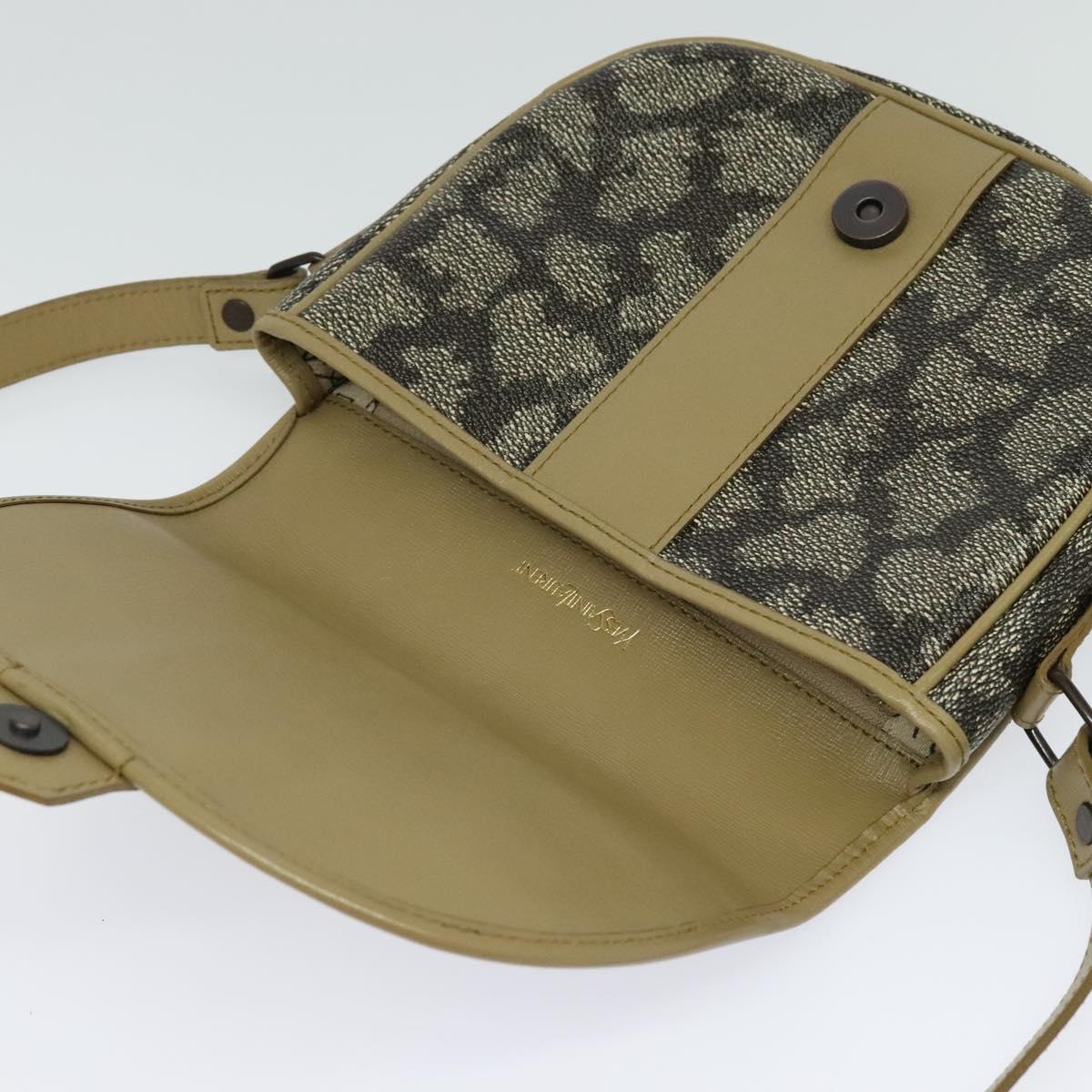 SAINT LAURENT Shoulder Bag PVC embossed Gray Auth BA782