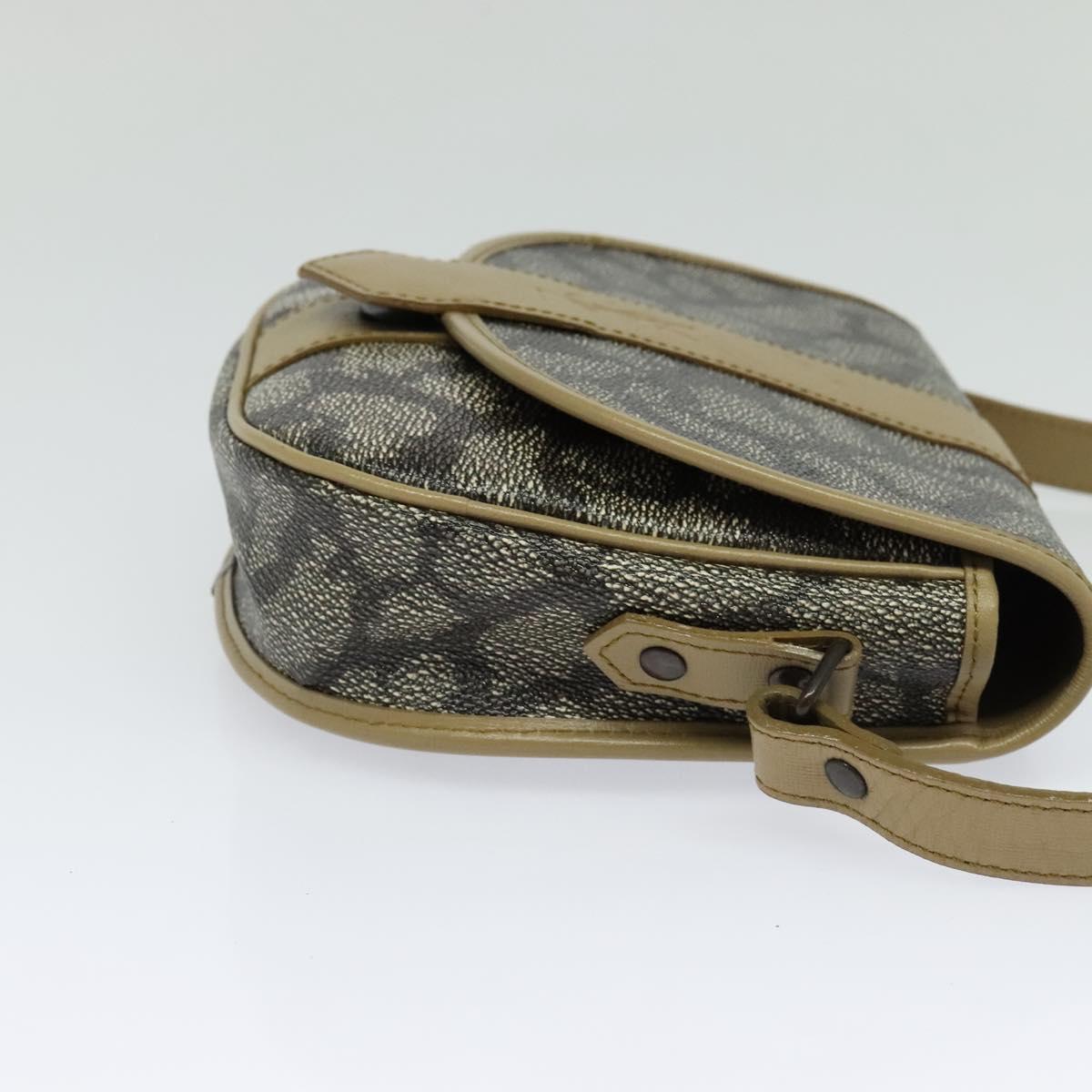 SAINT LAURENT Shoulder Bag PVC embossed Gray Auth BA782