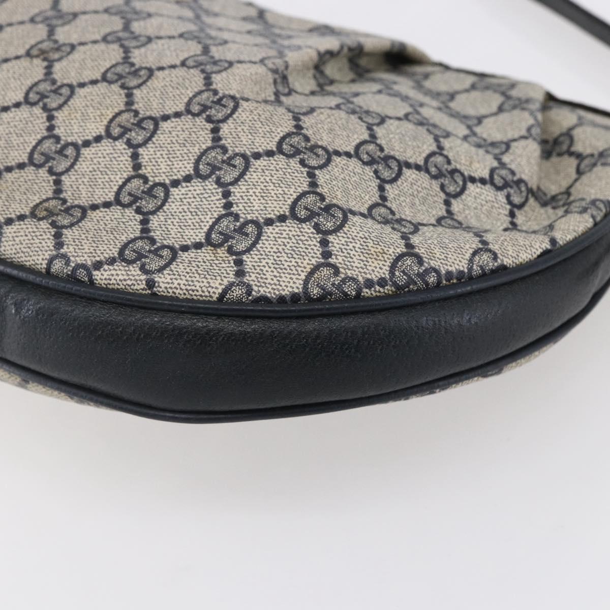 GUCCI GG Supreme Shoulder Bag PVC Navy Gold 41 02 058 Auth BA7826