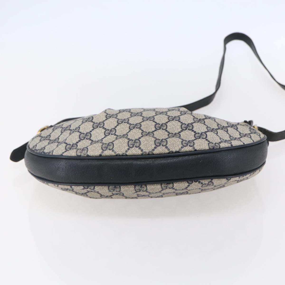 GUCCI GG Supreme Shoulder Bag PVC Navy Gold 41 02 058 Auth BA7826