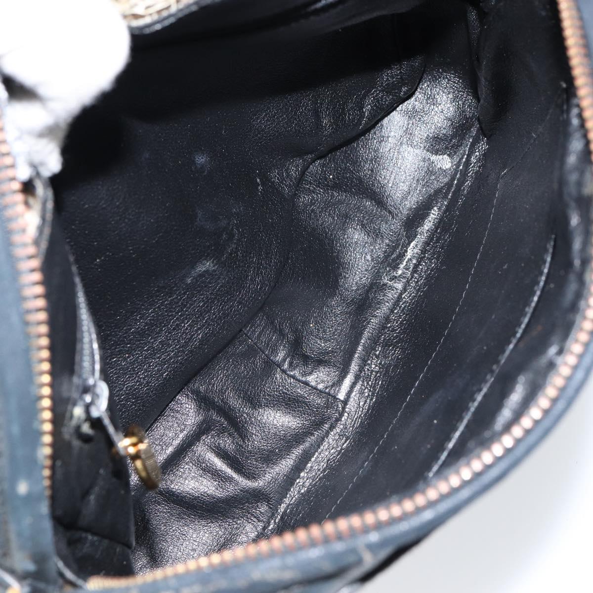 CHANEL Chain Shoulder Bag Lamb Skin Black Gold CC Auth BA7827