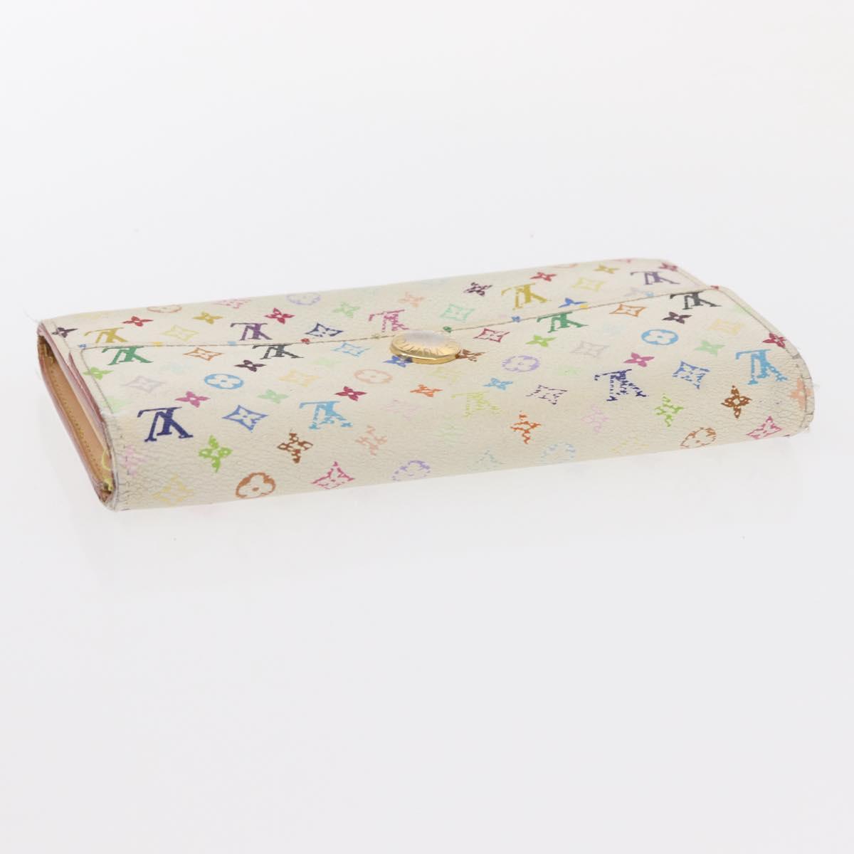 LOUIS VUITTON Monogram Multicolor Wallet 2 Set White Black LV Auth BA7831