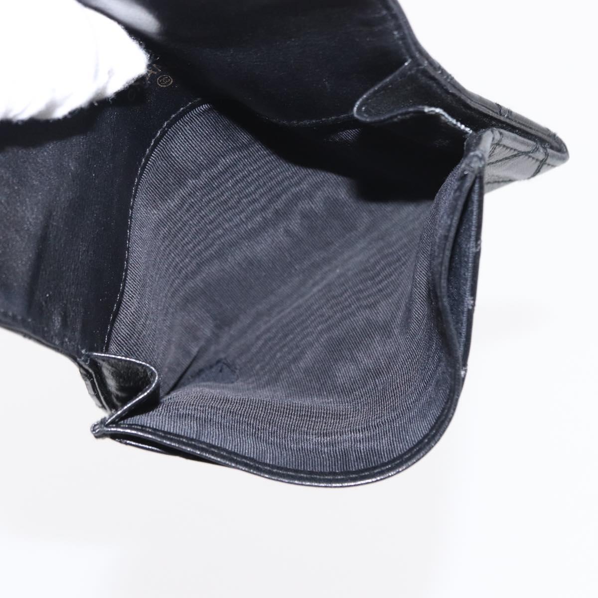 CHANEL Wallet Leather 5 Set Beige Black CC Auth BA7834