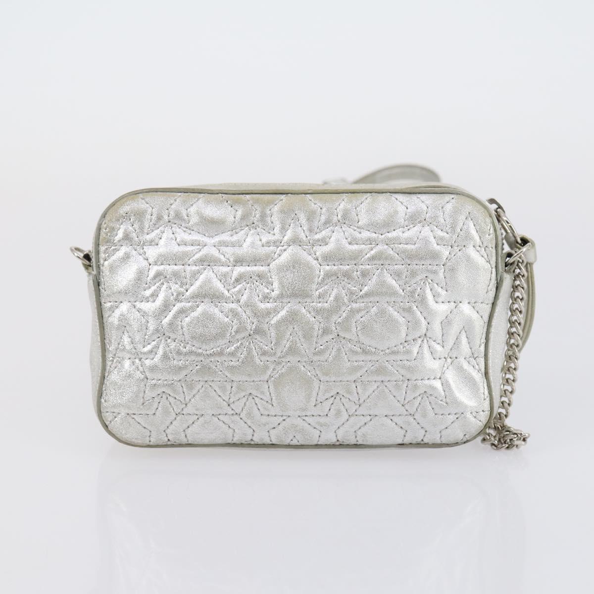 Jimmy Choo Shoulder Bag Leather 2 Set Black Silver Auth BA7835