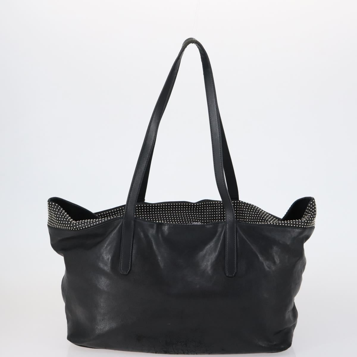 Jimmy Choo Shoulder Bag Leather 2 Set Black Silver Auth BA7835