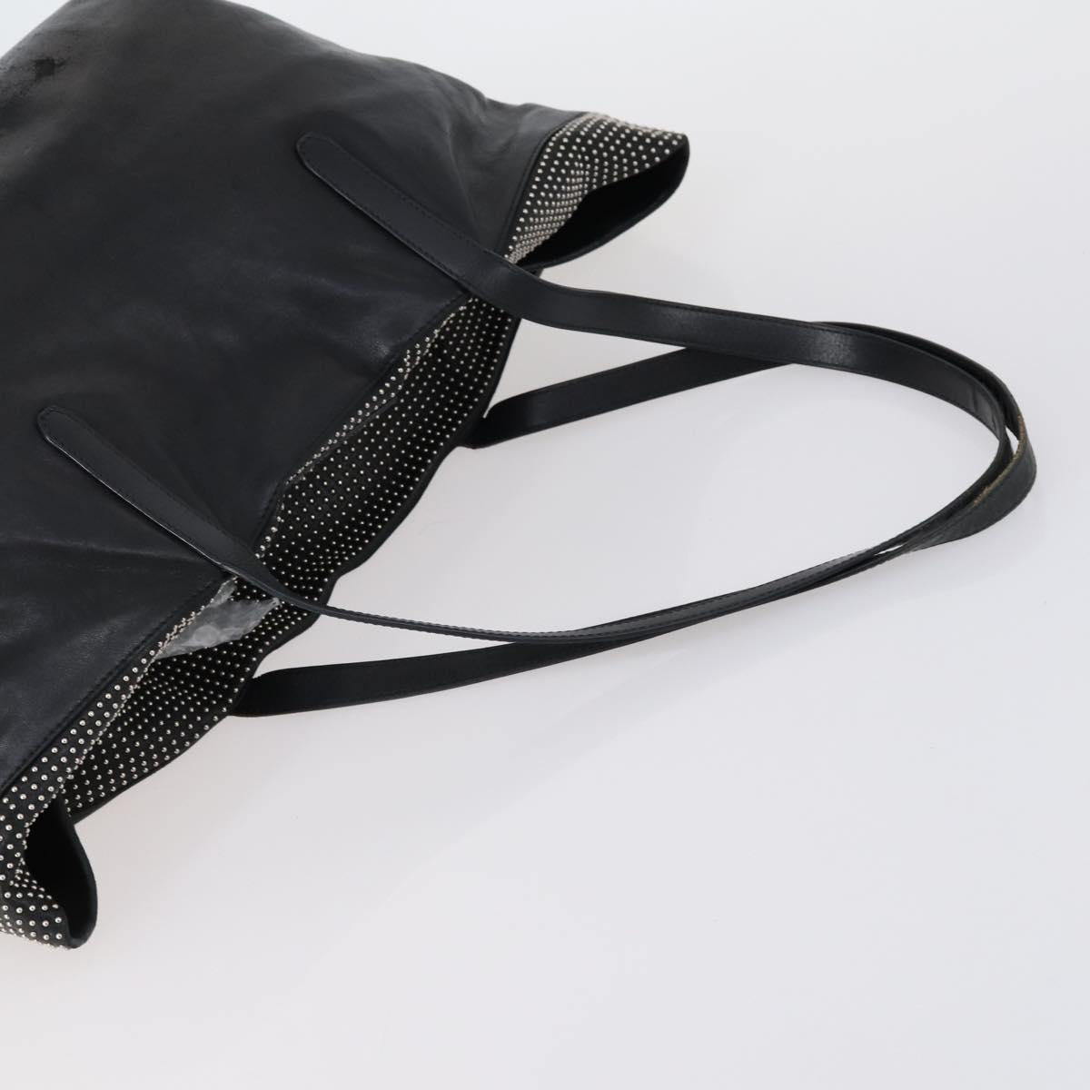 Jimmy Choo Shoulder Bag Leather 2 Set Black Silver Auth BA7835