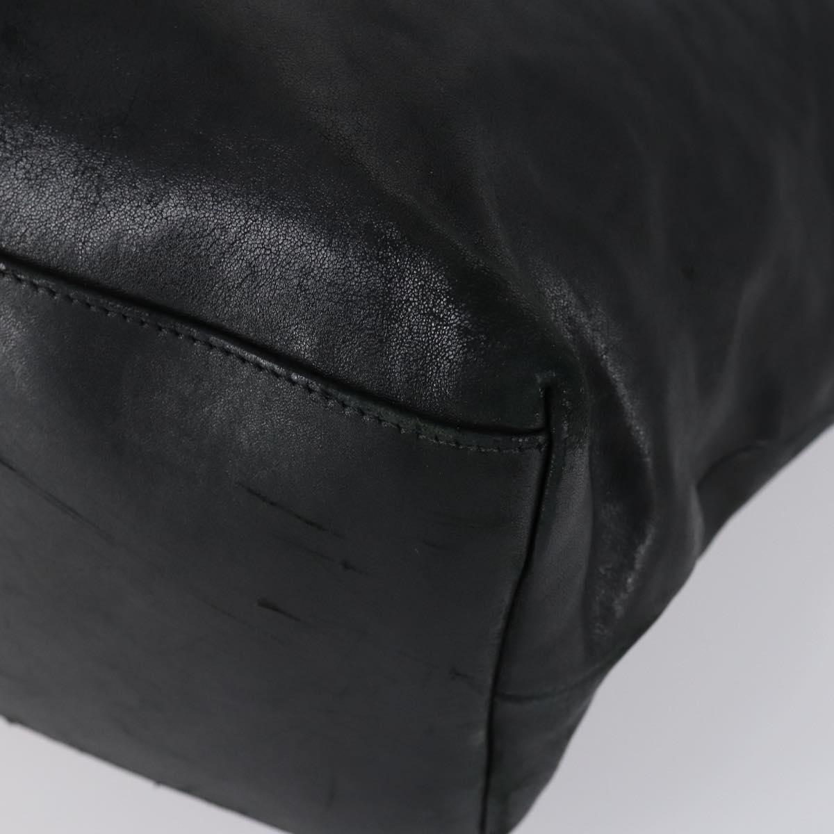 Jimmy Choo Shoulder Bag Leather 2 Set Black Silver Auth BA7835