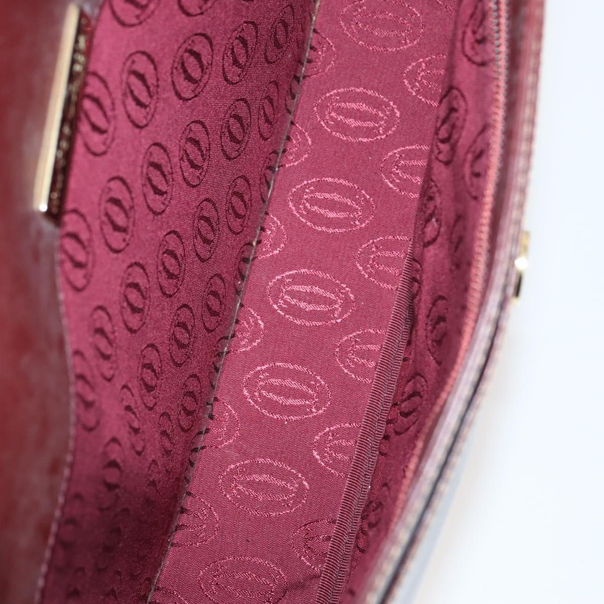 CARTIER Must Line Shoulder Bag Leather 2 Set Bordeaux Auth BA7836