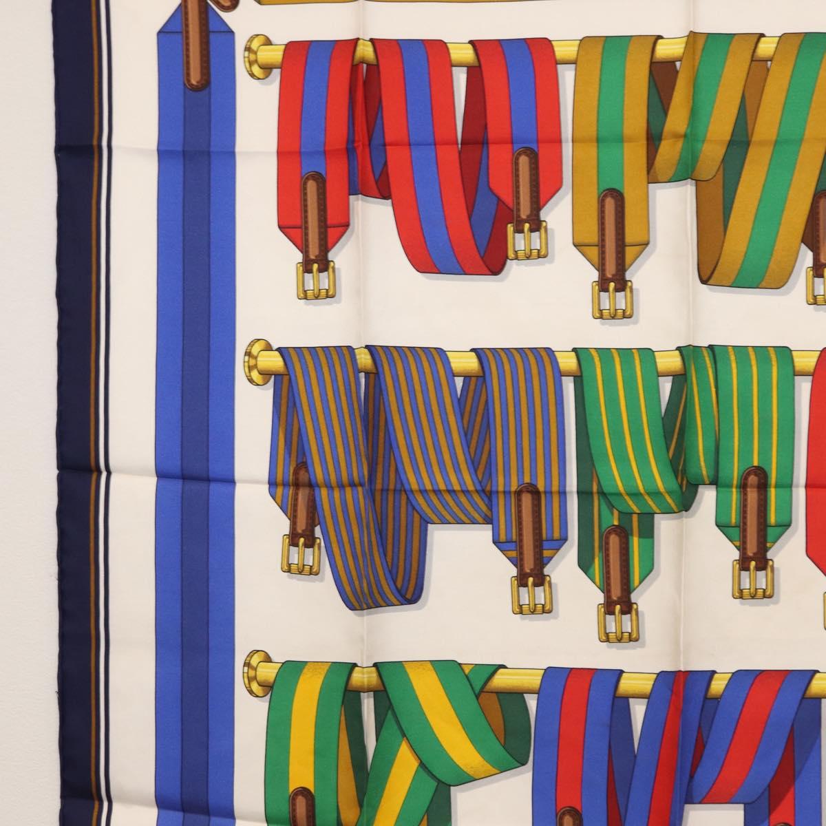 HERMES Carre 90 Scarf Silk ""J.METZ"" Navy Auth BA7837