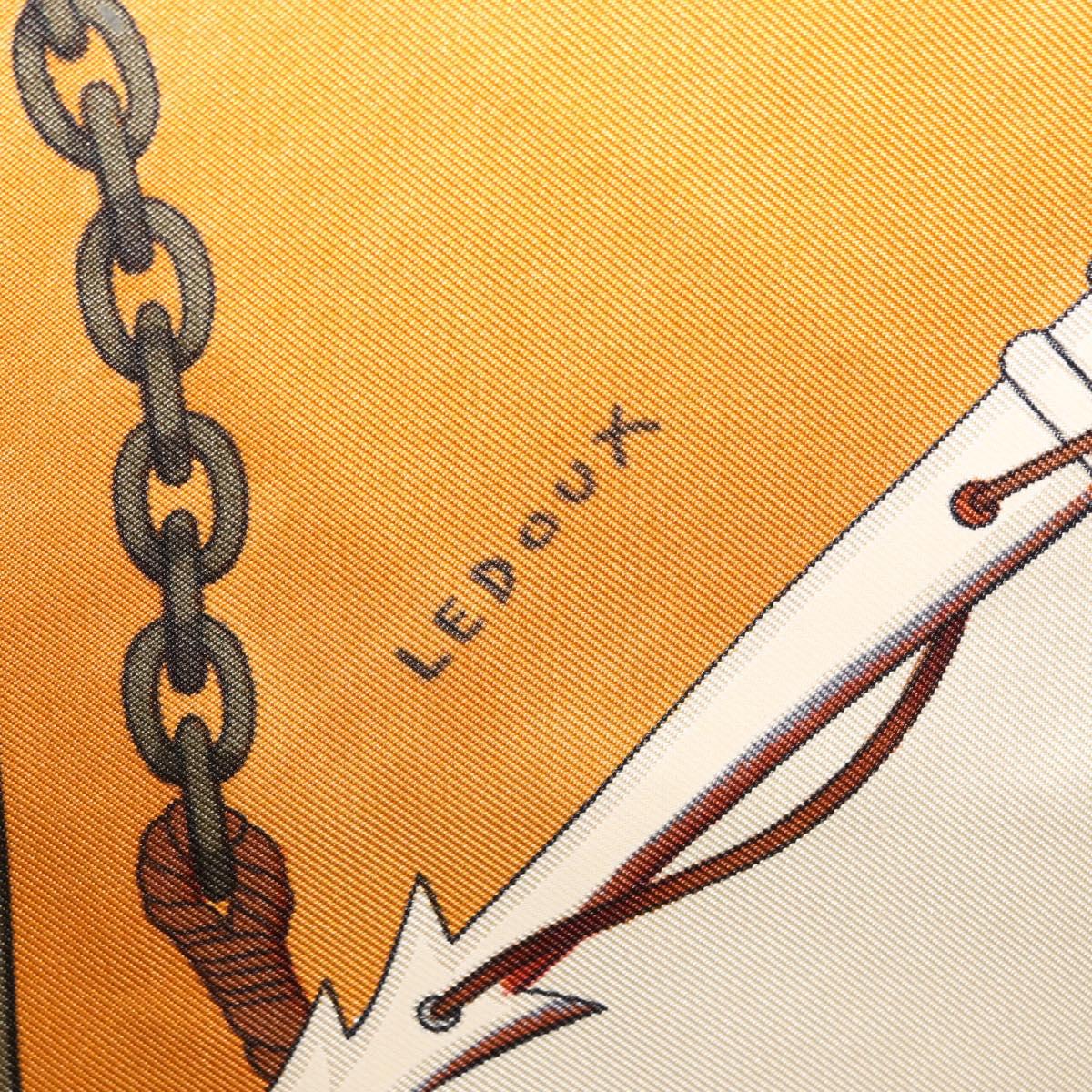 HERMES Carre 90 Scarf Silk ""GRONLAND"" Khaki Auth BA7838