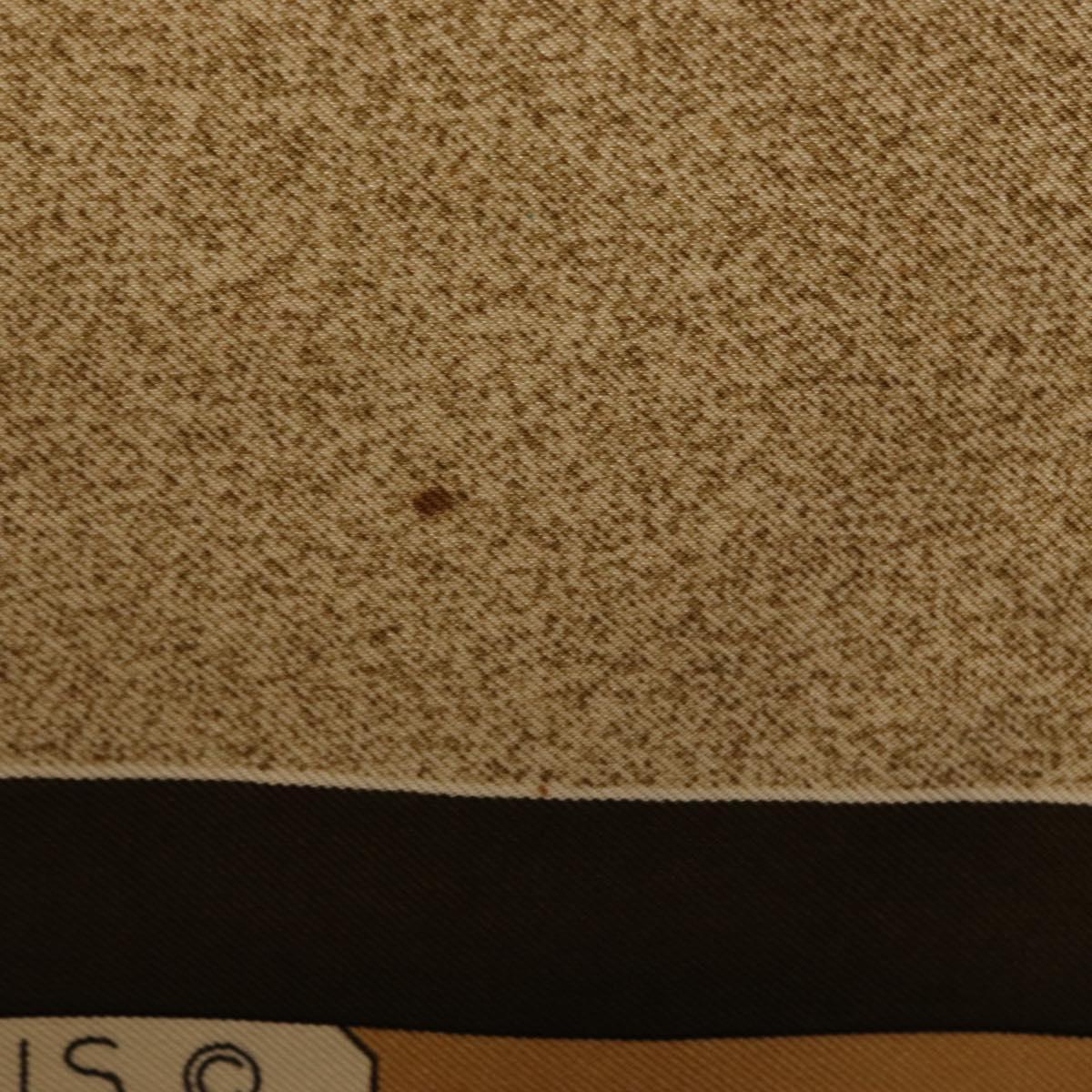 HERMES Carre 90 Scarf Silk ""OISEAUX MIGRATEURS"" Brown Auth BA7840