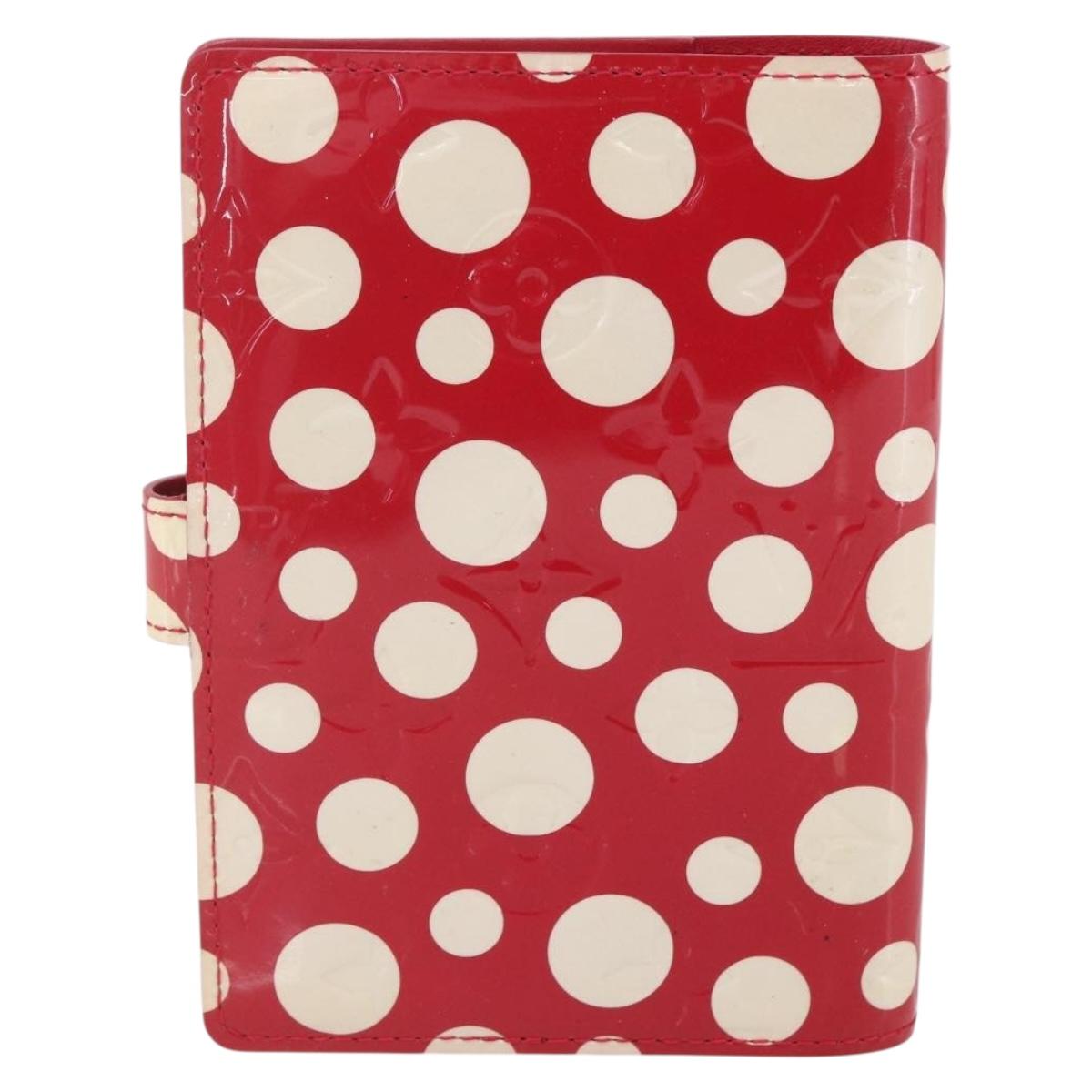 LOUIS VUITTON Vernis Yayoi Kusama Agenda PM Day Planner Cover M91518 Auth BA7847