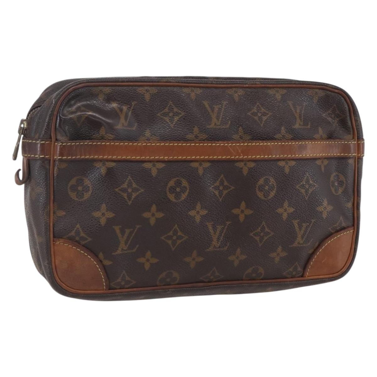 LOUIS VUITTON Monogram Compiegne 28 Clutch Bag M51845 LV Auth BA7866