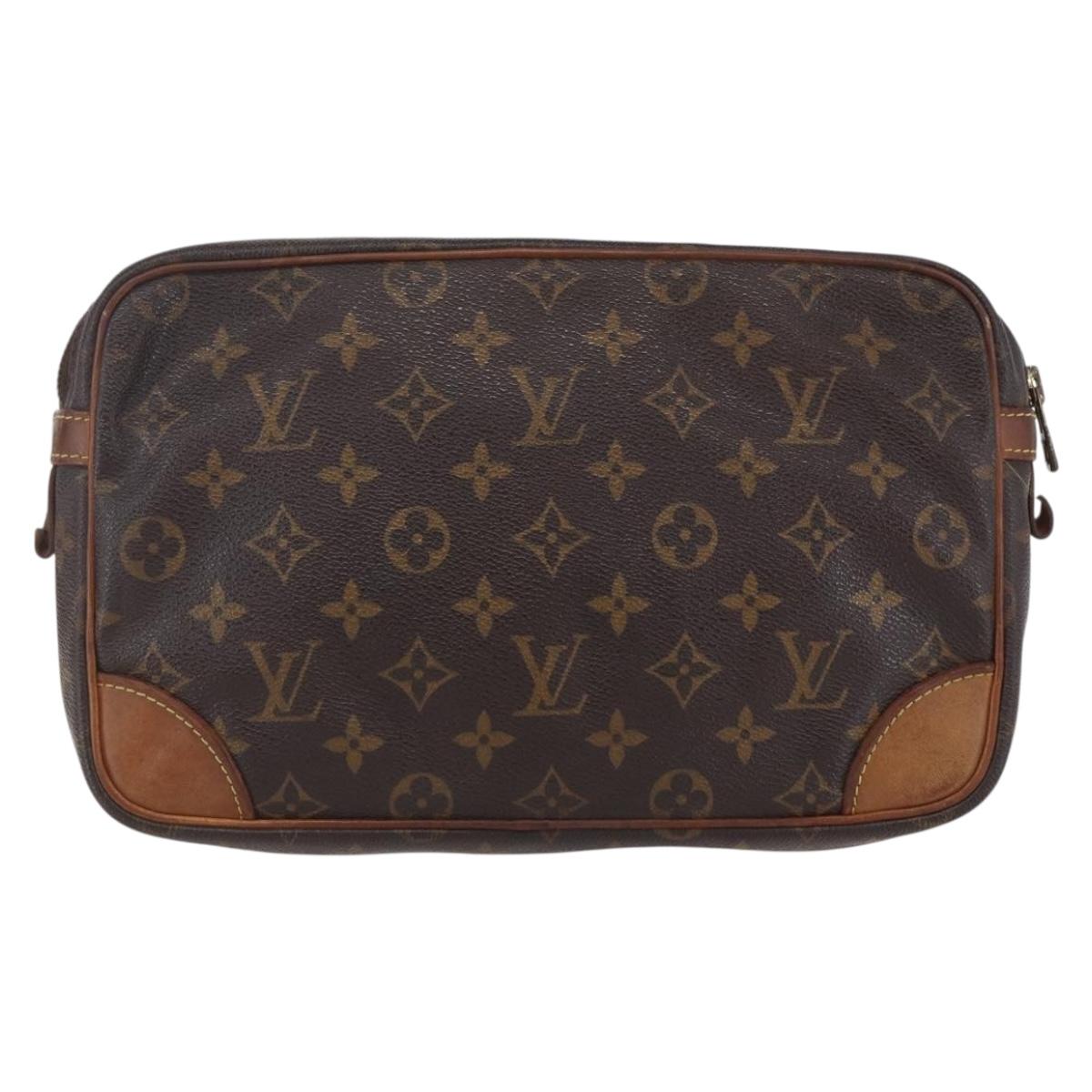LOUIS VUITTON Monogram Compiegne 28 Clutch Bag M51845 LV Auth BA7866