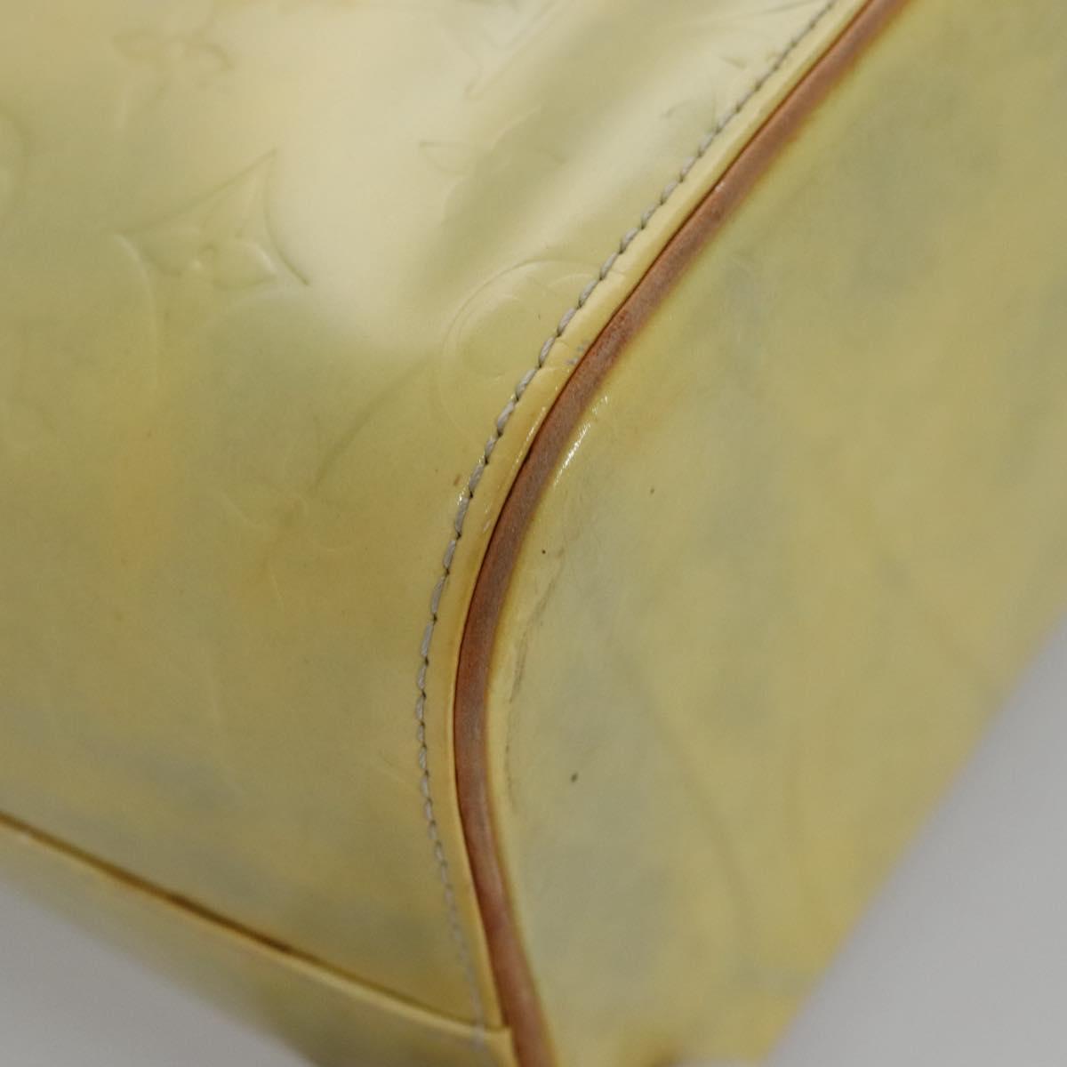 LOUIS VUITTON Monogram Vernis Houston Hand Bag Baby Blue M91005 LV Auth BA788