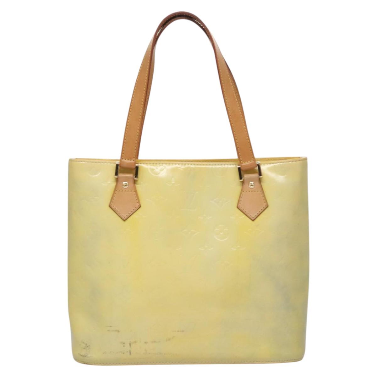 LOUIS VUITTON Monogram Vernis Houston Hand Bag Baby Blue M91005 LV Auth BA788