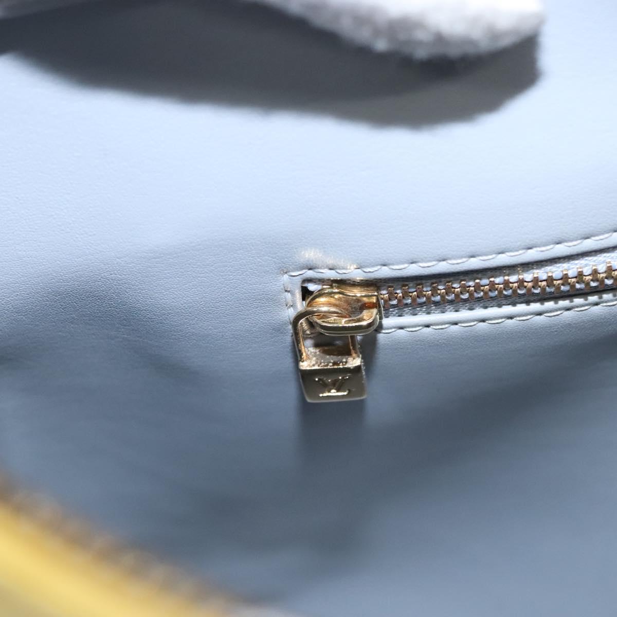 LOUIS VUITTON Monogram Vernis Houston Hand Bag Baby Blue M91005 LV Auth BA788