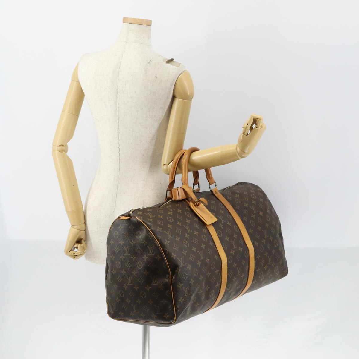 LOUIS VUITTON Monogram Keepall 55 Boston Bag M41424 LV Auth BA7893