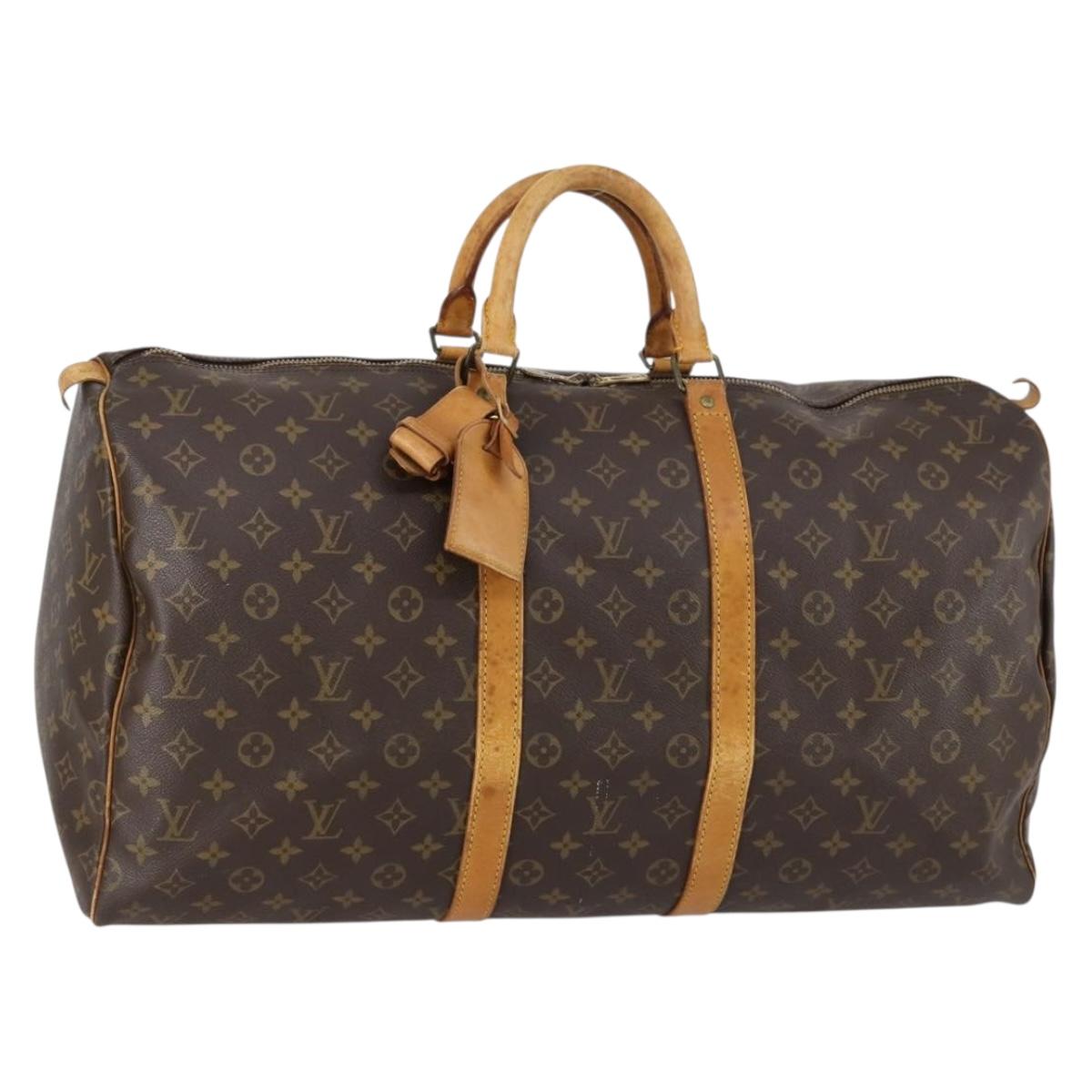 LOUIS VUITTON Monogram Keepall 55 Boston Bag M41424 LV Auth BA7894