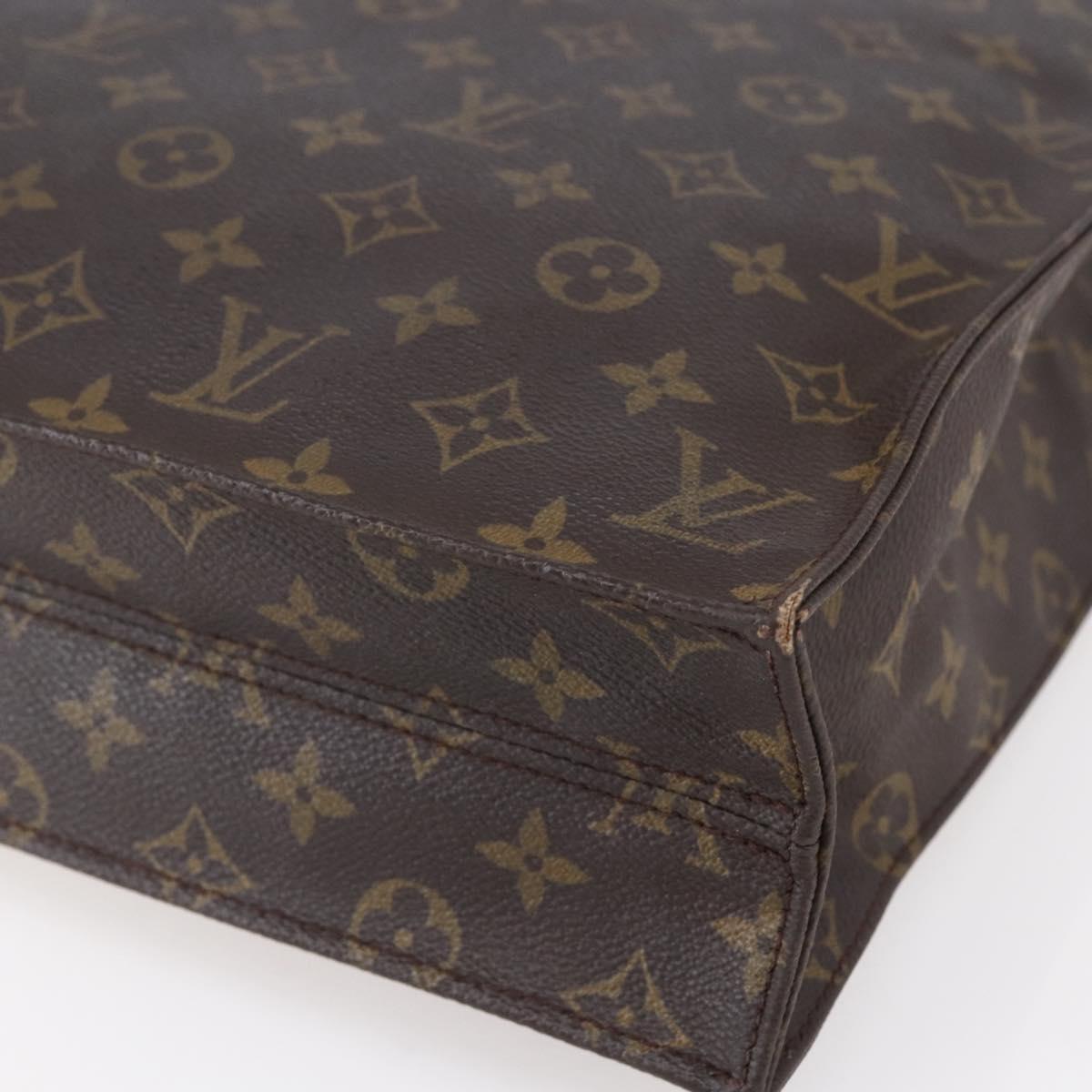 LOUIS VUITTON Monogram Sac Plat Hand Bag M51140 LV Auth BA7898