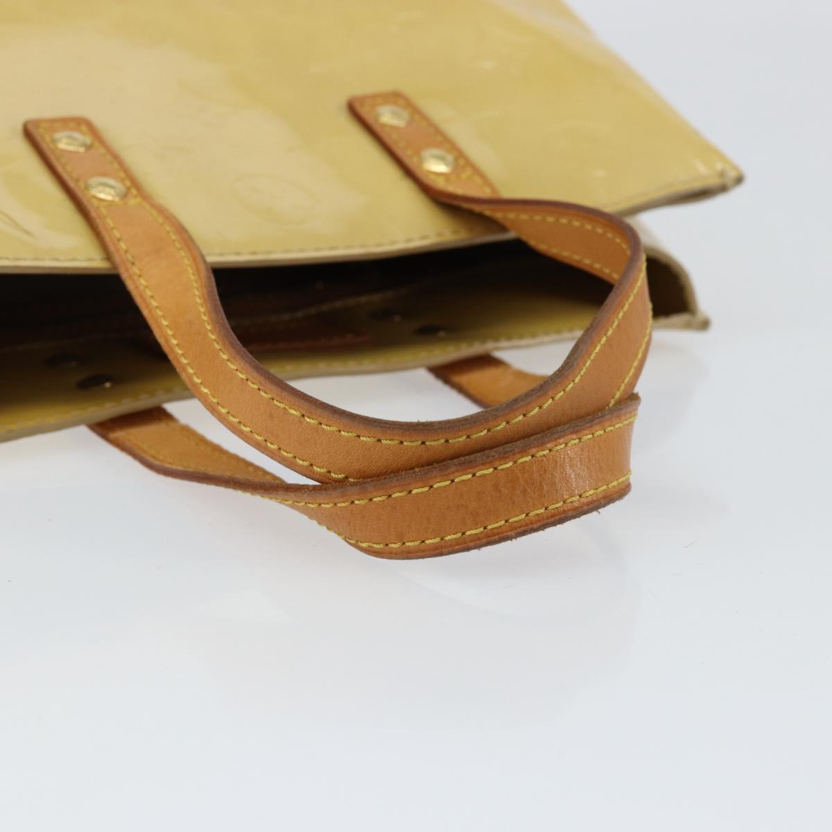LOUIS VUITTON Monogram Vernis Reade PM Hand Bag Beige M91334 LV Auth BA7912