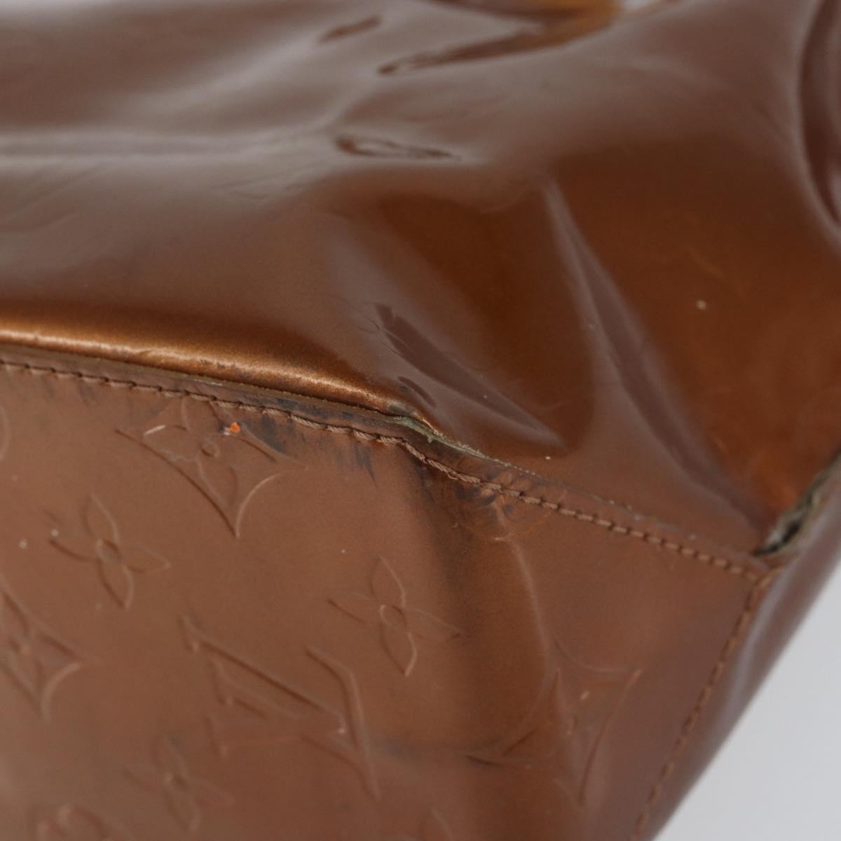 LOUIS VUITTON Monogram Vernis Reade PM Hand Bag Bronze M91146 LV Auth BA7913