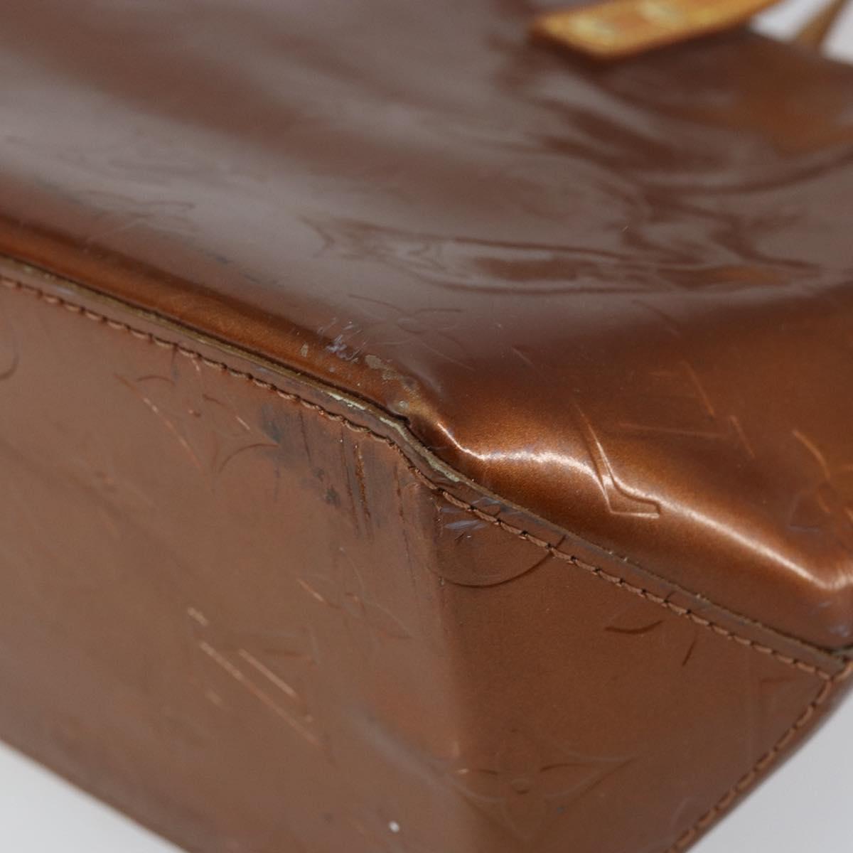 LOUIS VUITTON Monogram Vernis Reade PM Hand Bag Bronze M91146 LV Auth BA7913