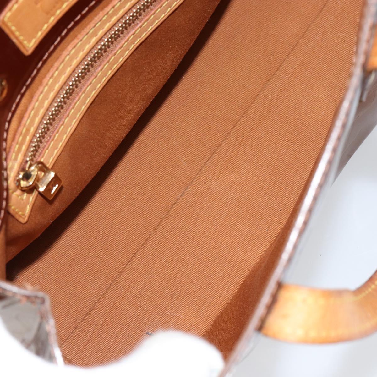 LOUIS VUITTON Monogram Vernis Reade PM Hand Bag Bronze M91146 LV Auth BA7913